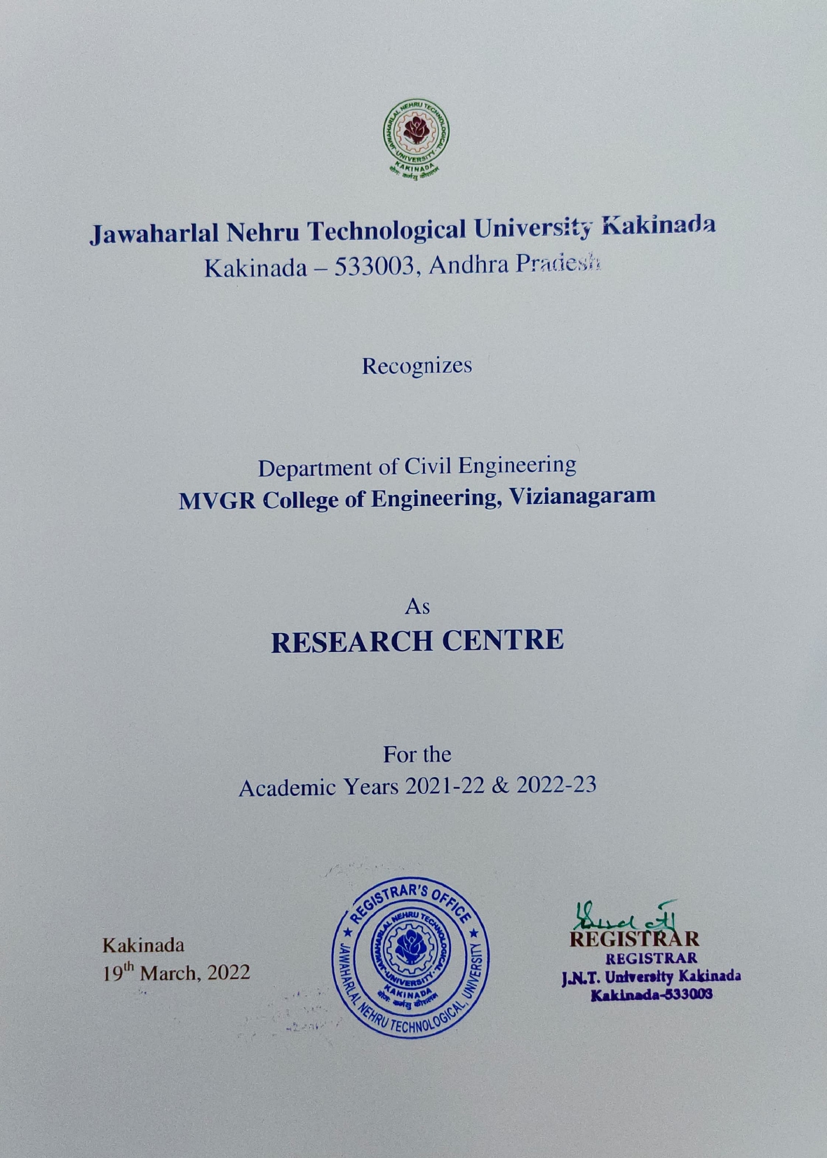RESEARCH CENTER CIVIL